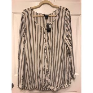Torrid striped surplice blouse - size 3